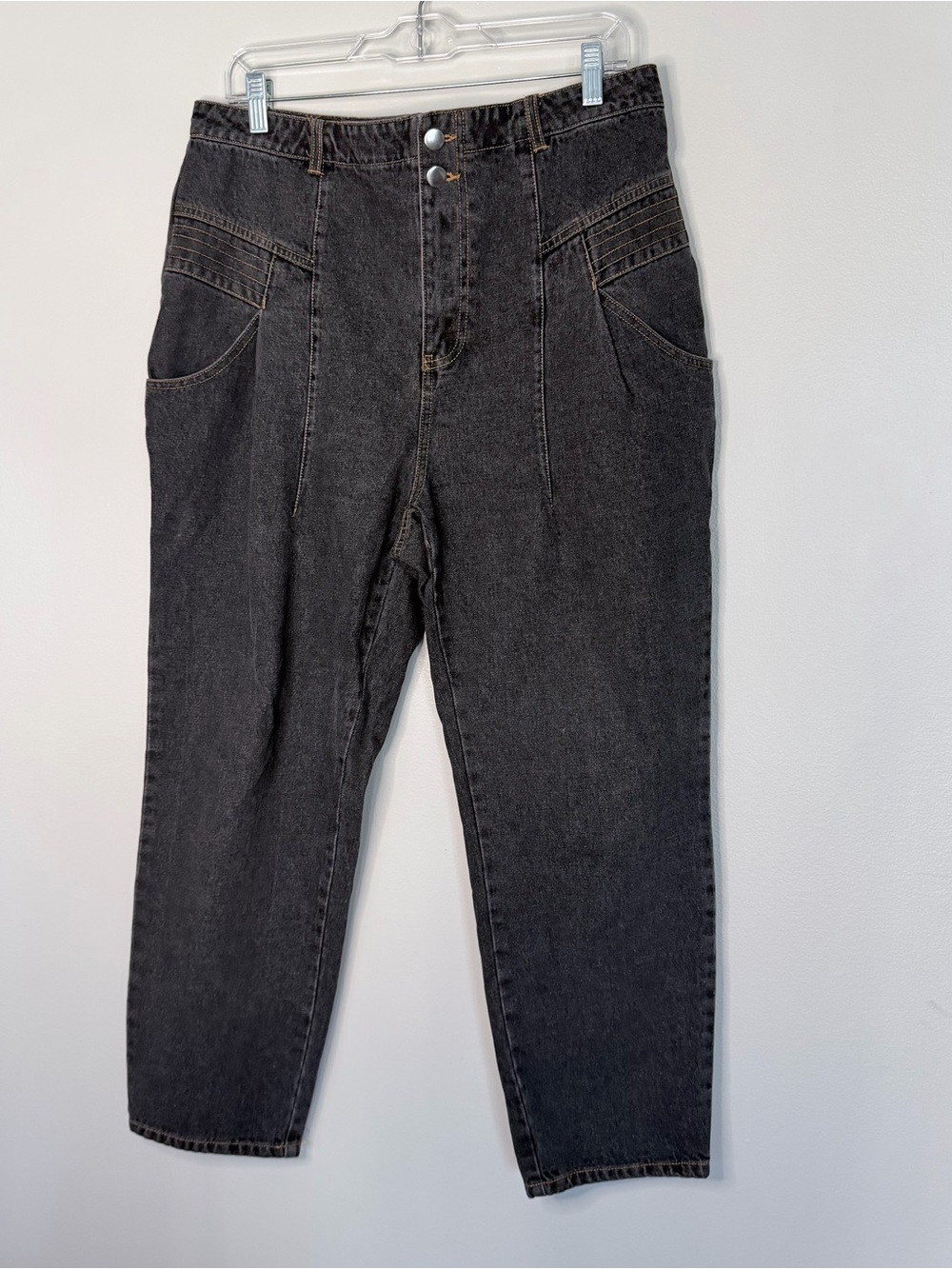 High-Waisted Black Denim Mom Retro Jeans